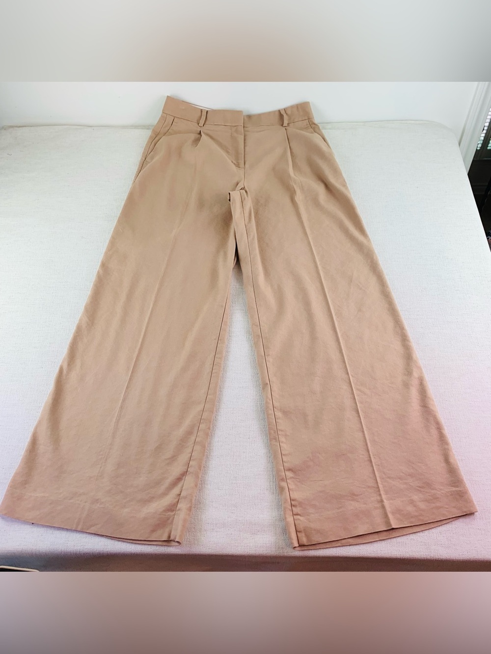 Ann Taylor women's 6 high rise Wide-Leg linen blend dress pants pleated front